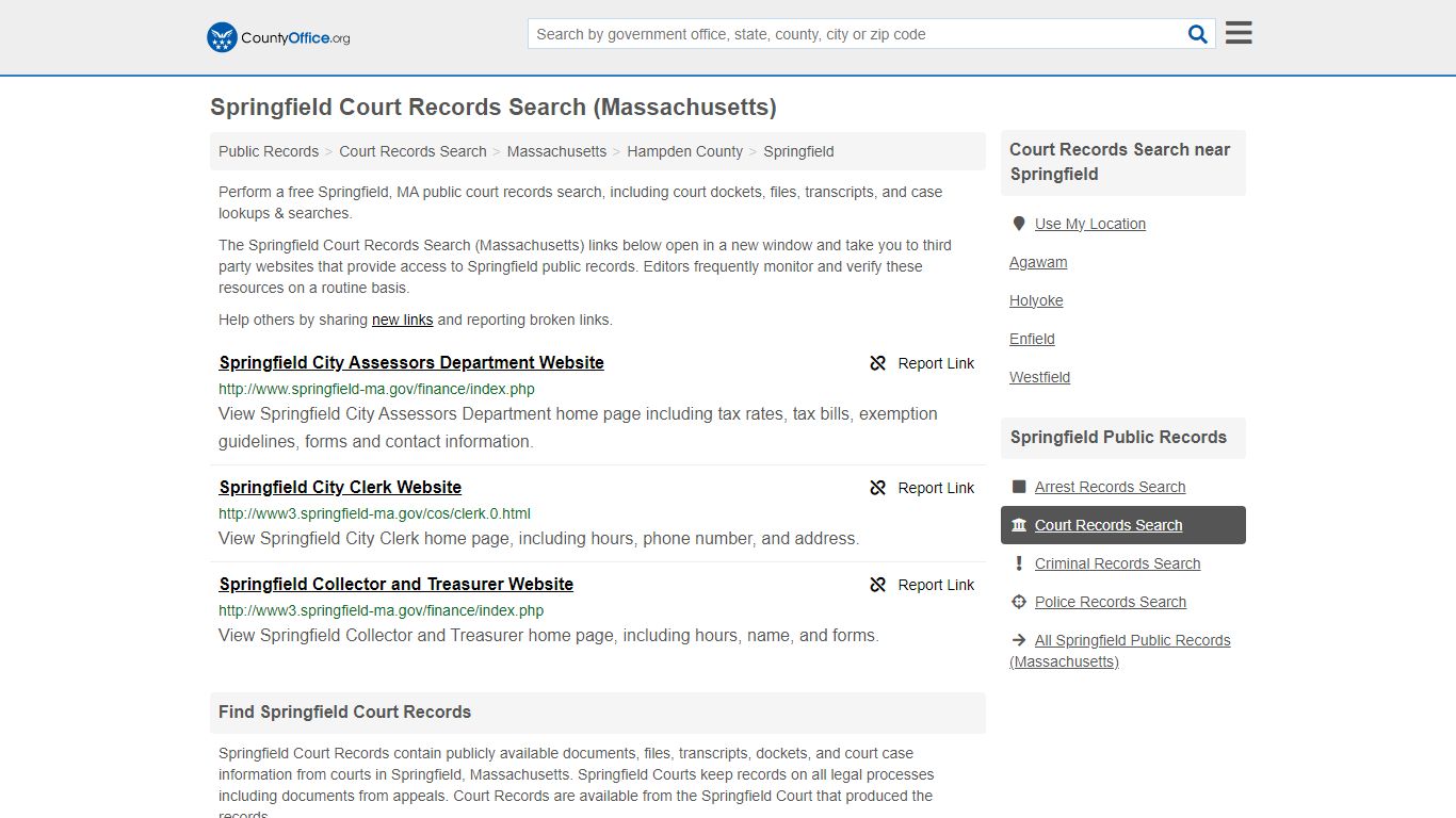 Court Records Search - Springfield, MA (Adoptions, Criminal, Child ...